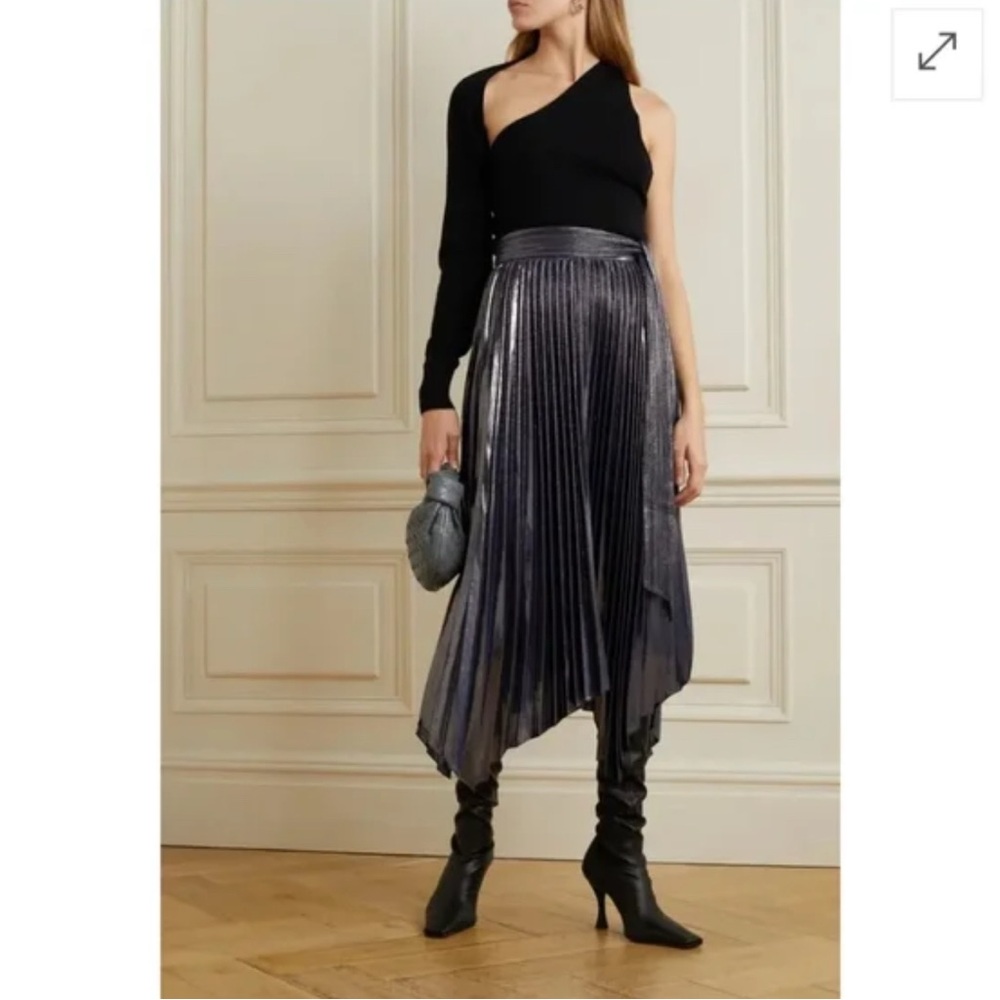 NWT Jonathon Simkhai Midnight Shimmer Pleated Skirt